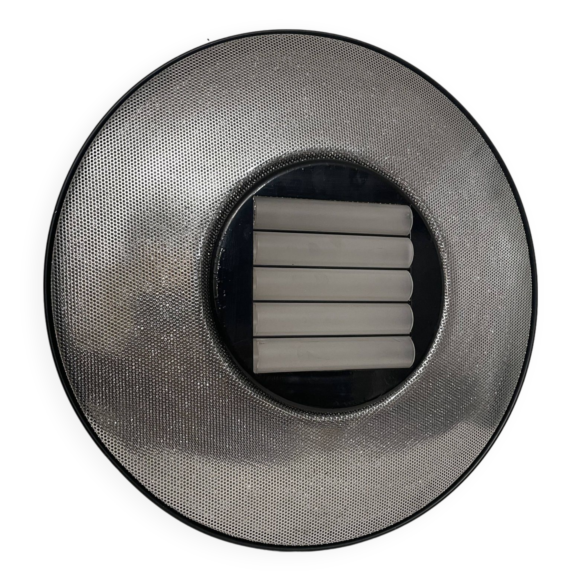 Ceiling light, metal and glass wall light, 1980