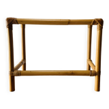 Vintage side table in bamboo and smoked glass - end table
