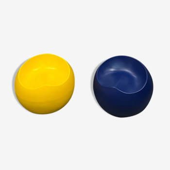 Paire de ball chairs yellow & blue