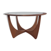 G-Plan glass teak circular coffee table