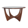 G-Plan glass teak circular coffee table