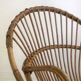 Fauteuil en rotin vintage 60's
