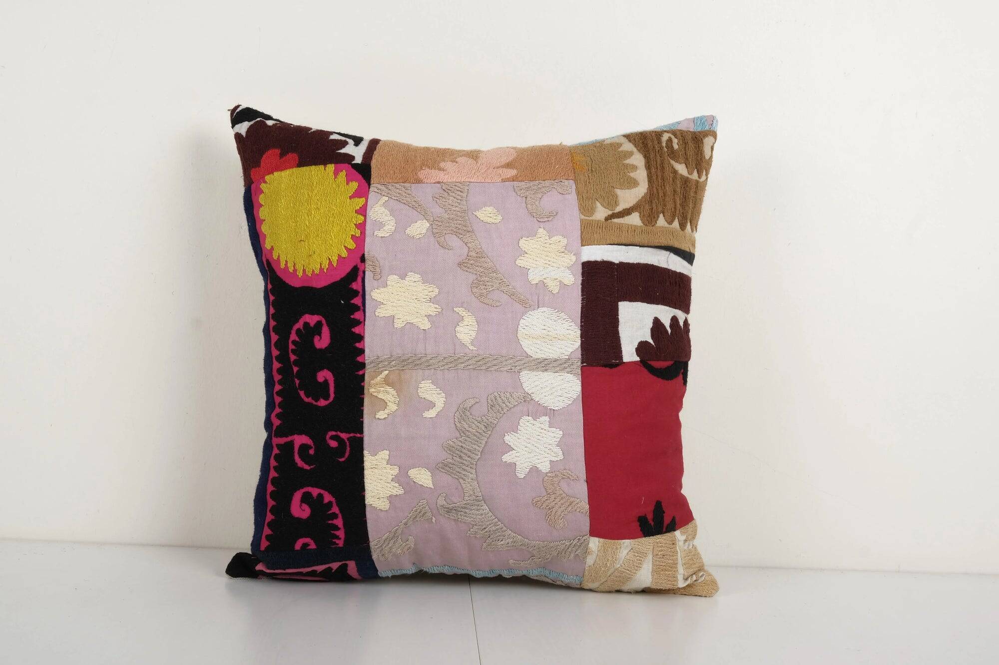 Vintage embroidered cushion cover 46x46 cm