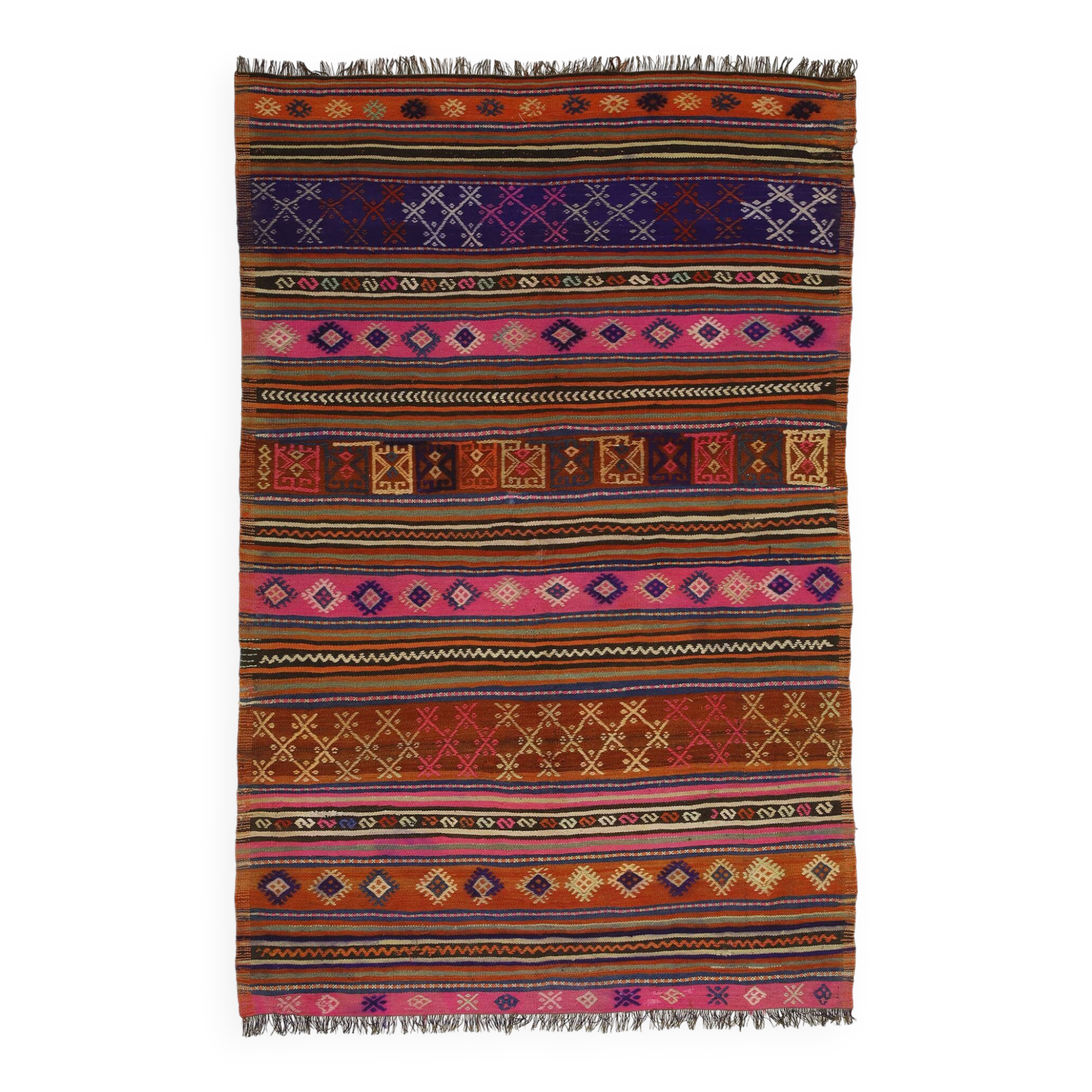 Handwoven Vintage Rug – Natural and Elegant 148x 220 cm