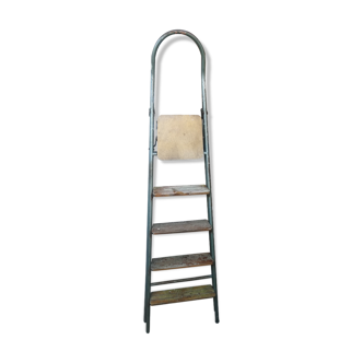 Stool vintage iron and wood electricians