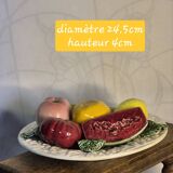 Assiette en barbotine fruits