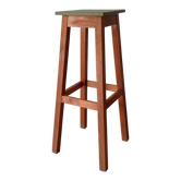Tabouret haut vintage en bois massif