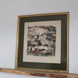 Vintage abstract painting signed Bepoix beaux art brest