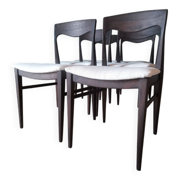 White boucle Scandinavian chairs