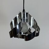 70s chrome spiral pendant light