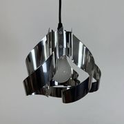 70s chrome spiral pendant light