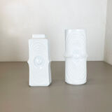 Set of 2 original porcelain op art vase made by Royal Bavaria Kpm Germany, 1970s