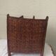 Put documents in two-tone braided bamboo 3 compartments vintage 1970