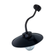 Applique 1930 lampe col de cygne en fonte d'acier patine noir brun email noir