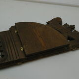 Ancienne étagère à poser angle pliable en bois sculpté 1900