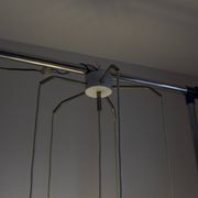 Light smoked glass water drop chandelier with 6 drops from the 1960s.