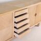 Rattan and brass sideboard