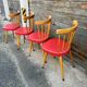 (Lot) 4 belles chaises pieds compas années 60/70