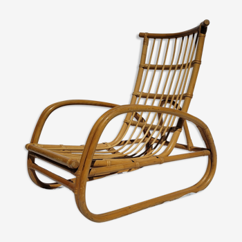 Relax armchair in straight rattan
