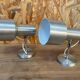 Pair of swivel brushed metal sconces