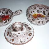 Set of brown and grey lava-style cassolettes