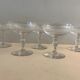 5 antique champagne glasses in engraved crystal
