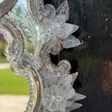 Miroir vénitien en verre de Murano chantourné, vers 1880