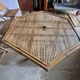 Table and 4 chairs set in bamboo and canework vintage 1970