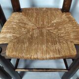 4 brutalist straw chairs