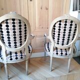 Pair of cabriolet armchairs