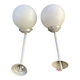 Paire de lustre opaline blanche vintage école