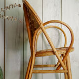 Vintage child armchair in chestnut wood