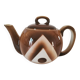 Small graphic selfish teapot in gradient brown – 70s