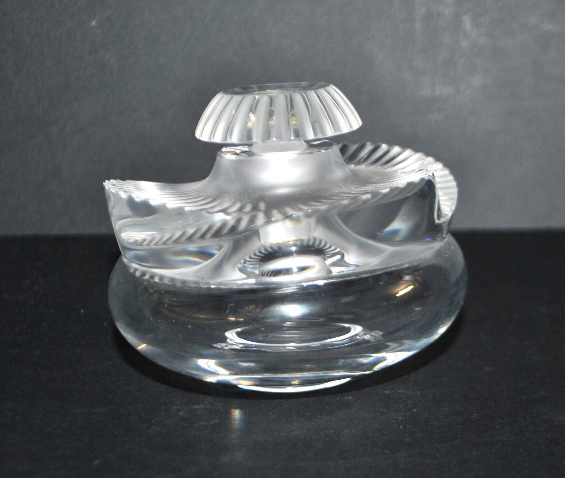 Lalique Baptiste bottle in frosted crystal signed "Lalique R France" 1979