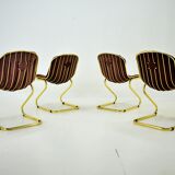 Midcentury set of four dining chairs, italy, 1970s