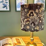 Lampe laiton et velours 1970