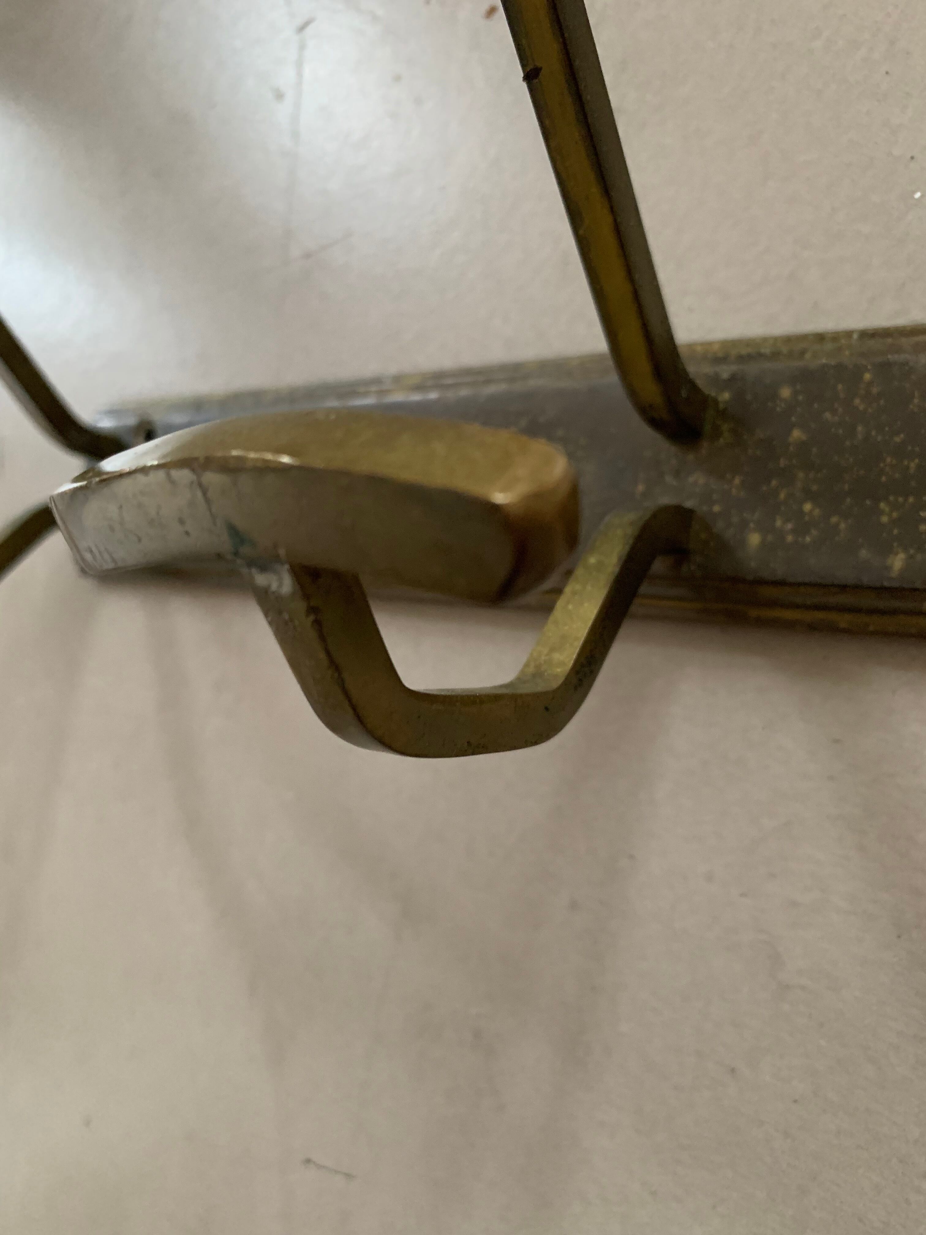 Antique brass wall coat rack
