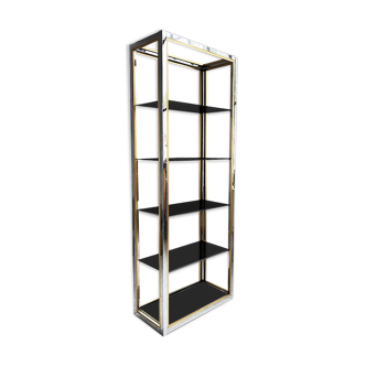 Etagère chrome laiton Renato Zevi pour Roméo Rega