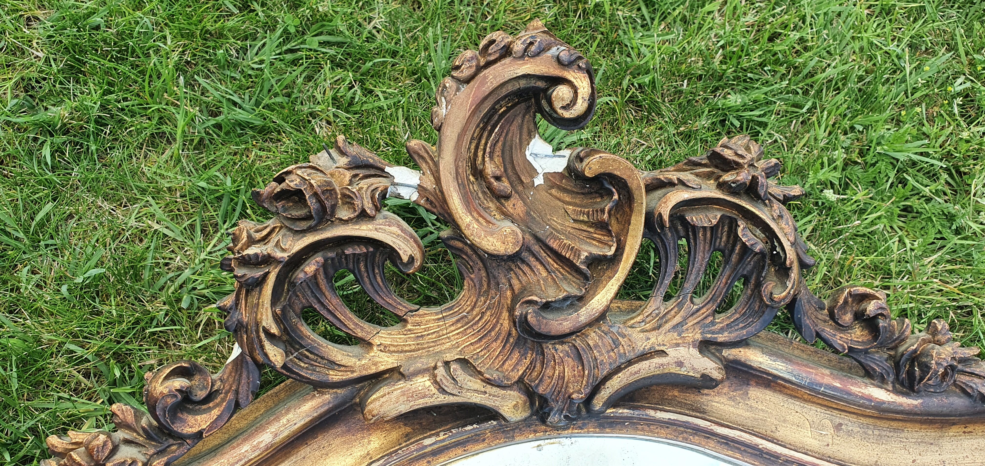 Gilded mirror of louis XV style fireplace 1900 79x145cm