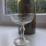 Set of 6 mismatched crystal champagne glasses 30s-40s