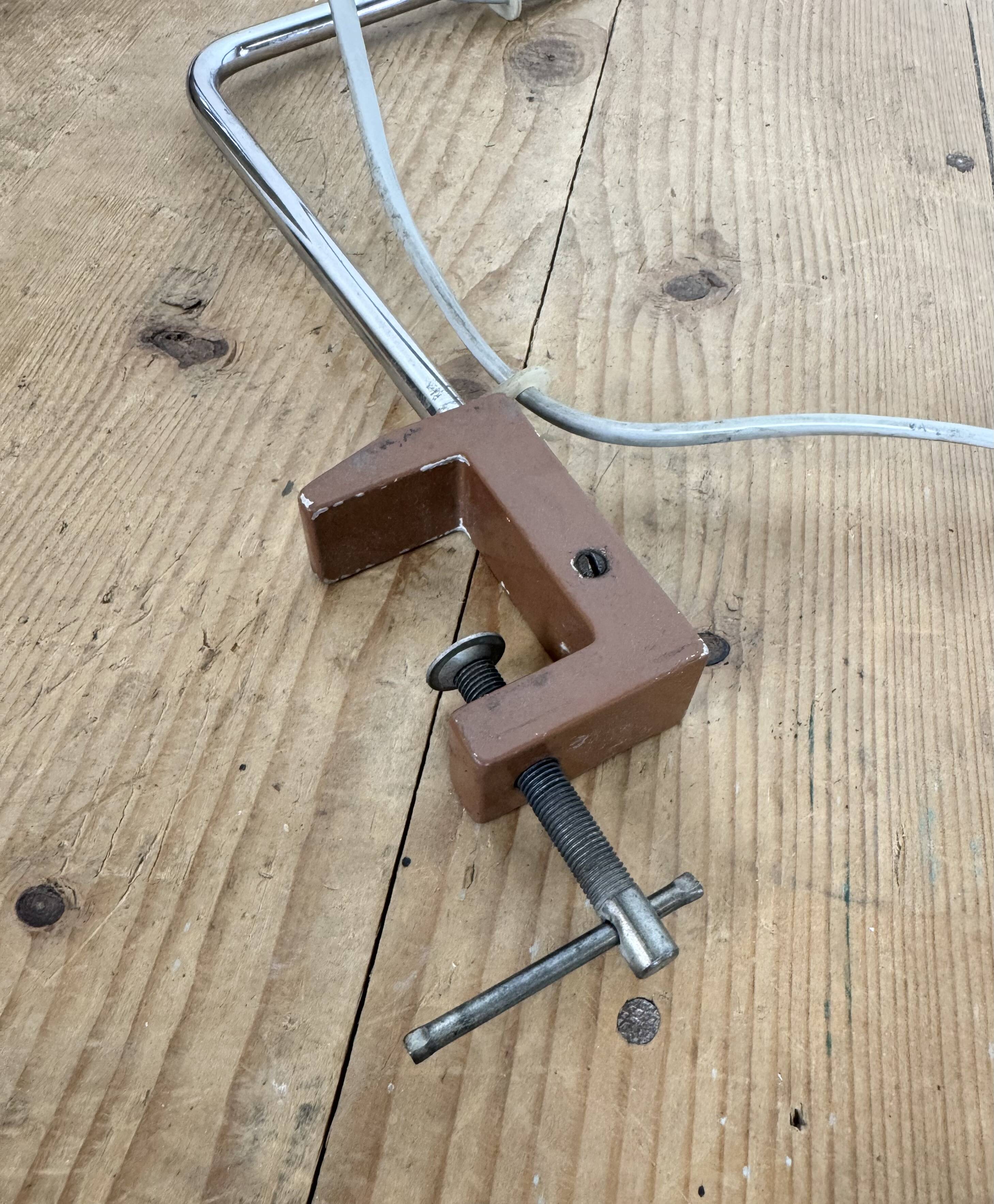 Lampe de bureau industrielle marron, années 1970