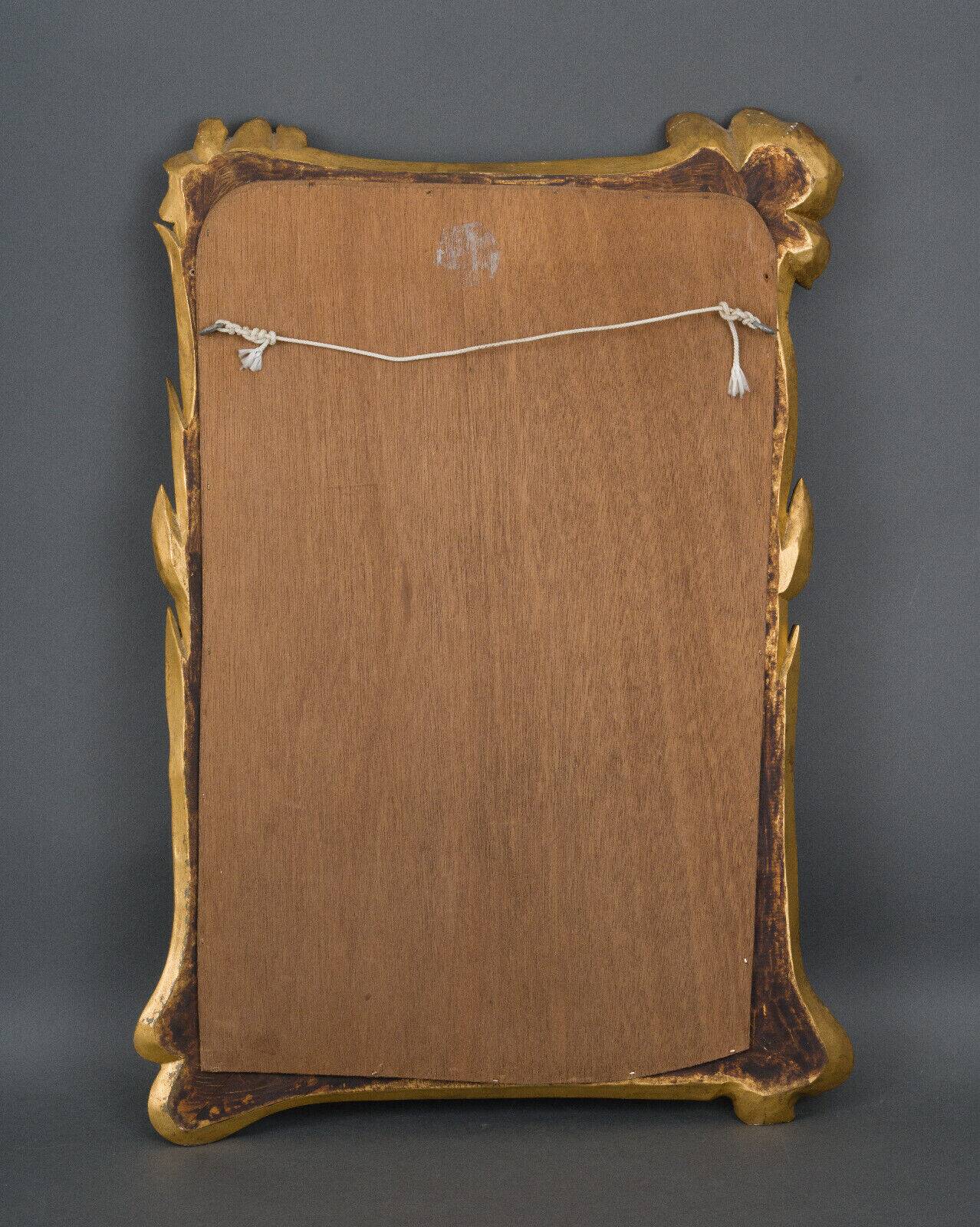 Mirror 1900 art nouveau noodle floral decor gilded wood
