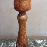 Lot 2 vintage wooden candlesticks