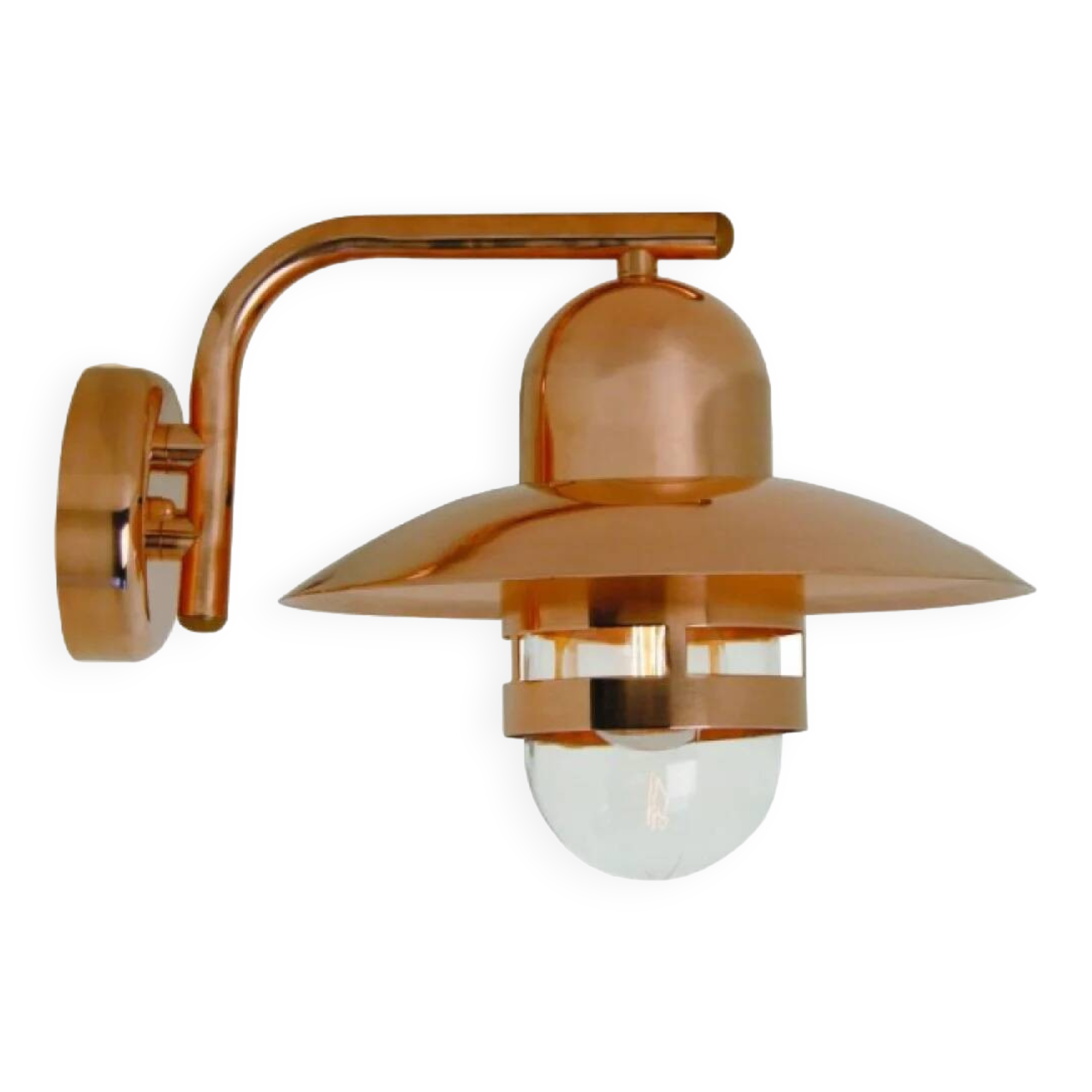 Exterior copper wall light