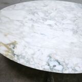 Vintage oval marble table published by Roche Bobois