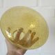 Amber Bubble Glass Ceiling Light, Brass Semi Flush Mount, Mushroom Lamp
