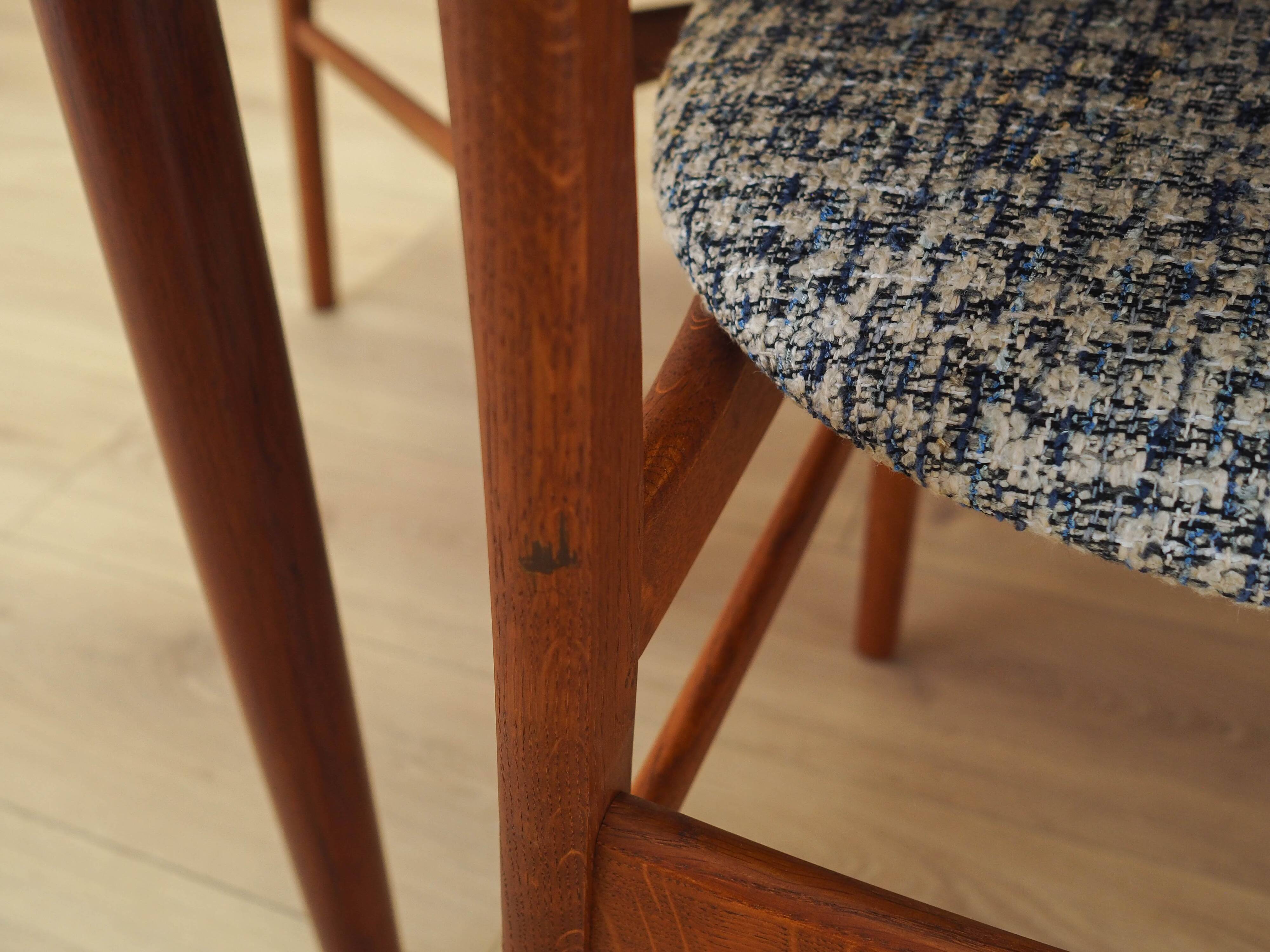 Set of four teak chairs, Danish design, 1970s, made in Denmark