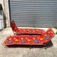 Transat chaise longue lafuma camping vintage fleur 1970