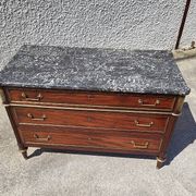Louis xvi mahogany chest of drawers with 3 drawers from the 19th century