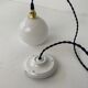 Pair of old opaline pendant lamps 10 cm vintage